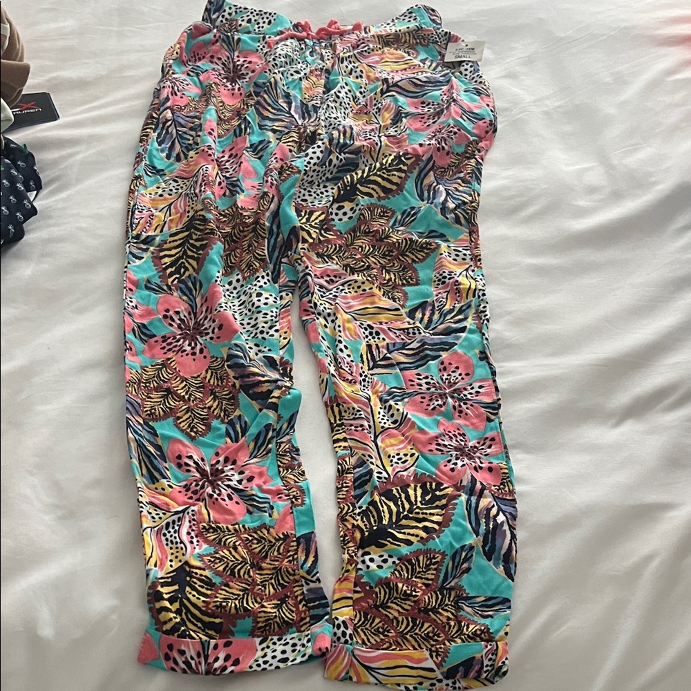 Vibrant Floral and Animal Print Pants